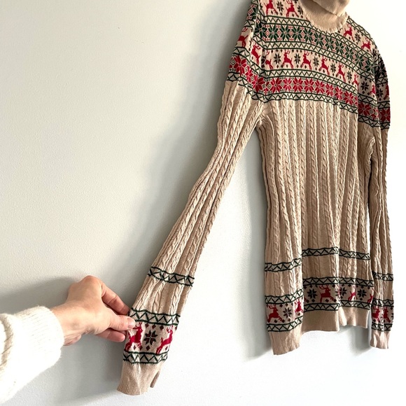 ASOS Christmas Deer Fair Isle Turtleneck Sweater - Picture 5 of 9